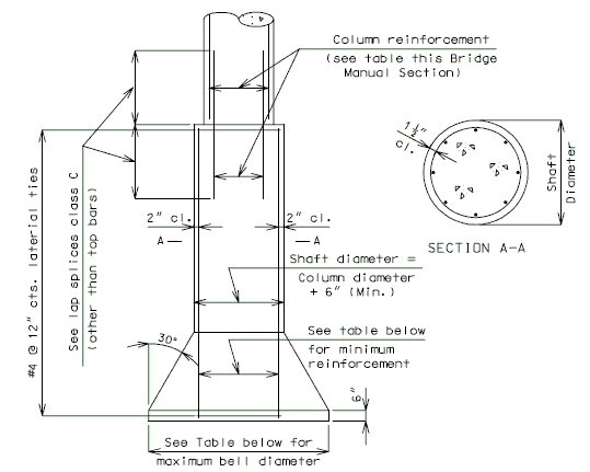 751.40 Intermediate Bents - Pedestal Pile Details (Category A) Elevation & Section AA.gif