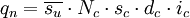 q_n = \overline{s_u} \cdot N_c \cdot s_c \cdot d_c \cdot i_c