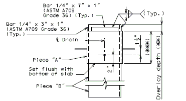 751.40 Slab Drain Details (Girder Depth 48 in. and over) Elev of Drain.gif