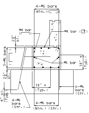 751.30 stub bents (non-integral) stub bent on long footings section b-b.gif
