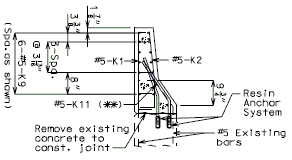 751.40 Replacement of Existing Curb at End of Wing (Integral End Bents) Section CC.gif