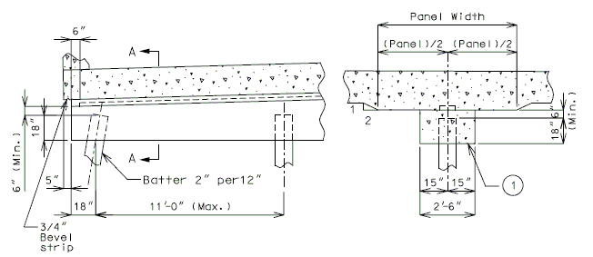 751.40 Intermediate Bents - Integral Pile Cap Bents with Drop Panel (Part Section & Flat).gif