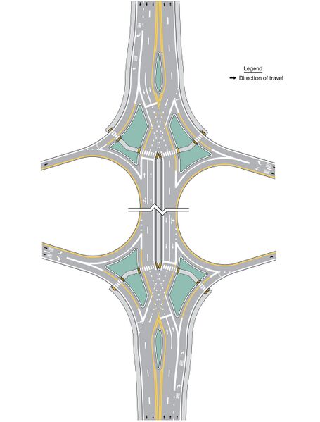 File:Figure 620.2.30 Example of Pavement Markings for a Diverging Diamond Interchange with a Transposed Alignment Crossroad.jpg