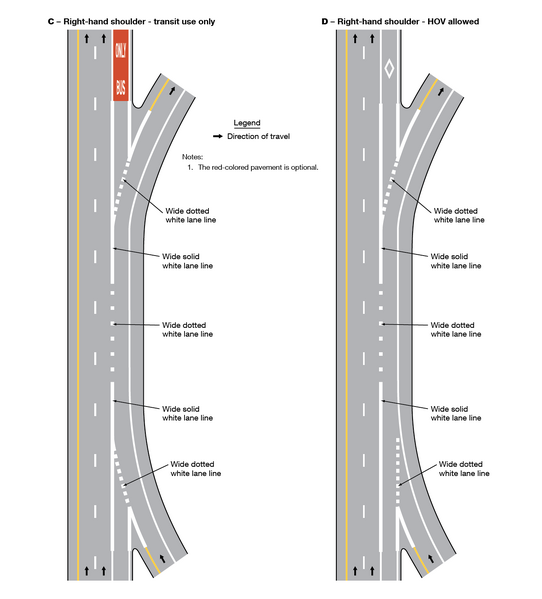 File:Figure 620.5.4.2 Markings for Part-Time Travel on Shoulder and Application of Pavement Word Markings (Sheet 2 of 3).png